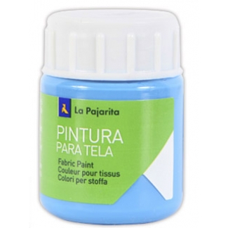 La pajarita T-7 - Pintura para tela, color azul cyan, bote de 25 ml