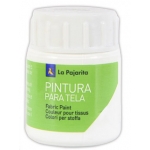 La pajarita T-1 - Pintura para tela, color blanco, bote de 25 ml