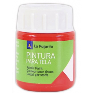 La pajarita T-6 - Pintura para tela, color escarlata, bote de 25 ml