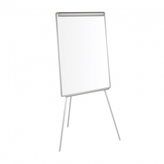 Q-Connect KF04166 - Pizarra blanca de melamina, con trípode, marco de aluminio, tamaño 75 x 105 cm