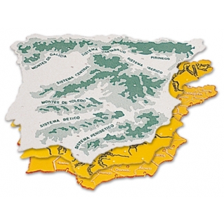 Csp 152218 - Plantilla mapa de España, plástico, bolsa de 3 mapas, tamaño 22 x 18 cm