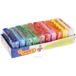 Jovi 70-10S - Plastilina, bandeja con 10 pastillas de 50 grs, colores surtidos