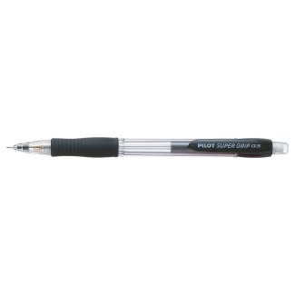 Pilot Super Grip - Portaminas 0,5 mm, sujeción de caucho, color negro