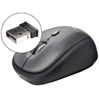 Trust 18519 - Mini ratón óptico inalámbrico, color negro