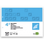Liderpapel RC05 - Recambio para carpeta de anillas, tamaño cuarto apaisado, 100 hojas de 60 gr, 2 taladros, cuadrícula de 3 mm, con margen