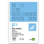 Liderpapel RF15 - Recambio para carpeta de anillas, tamaño folio, 100 hojas de 60 gr, 16 taladros, liso, sin margen