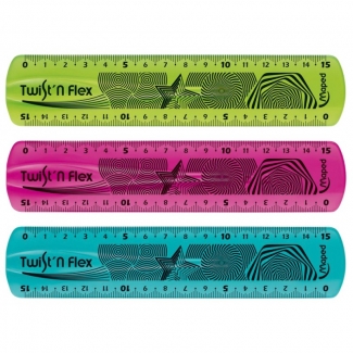 Maped 279110 - Regla de plástico flexible, 15 cm, colores surtidos transparentes