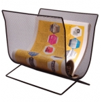 Q-Connect KF04720 - Revistero metálico de rejilla, color negro