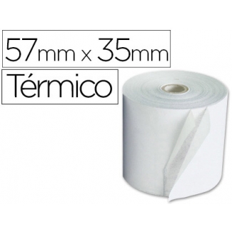 Q-Connect KF26122 - Rollo de sumadora, papel térmico, 57 mm de ancho x 35 mm de diámetro