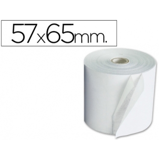 Liderpapel 4576521B - Rollo de sumadora, copiativo de dos hojas, 57 mm de ancho x 65 mm de diámetro