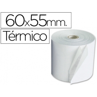 Liderpapel 4605511 - Rollo de sumadora, papel térmico, 60 mm de ancho x 55 mm de diámetro