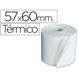Q-Connect KF00854 - Rollo de sumadora, papel térmico, 57 mm de ancho x 60 mm de diámetro