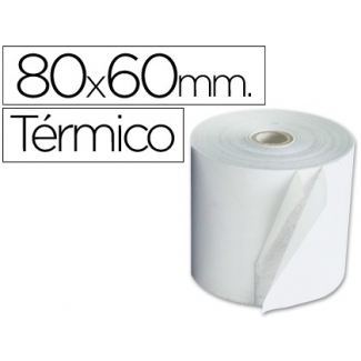 Q-Connect KF00853 - Rollo de sumadora, papel térmico, 80 mm de ancho x 60 mm de diámetro