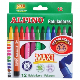 Alpino Maxi AR000006 - Rotuladores de colores, caja de 12 colores