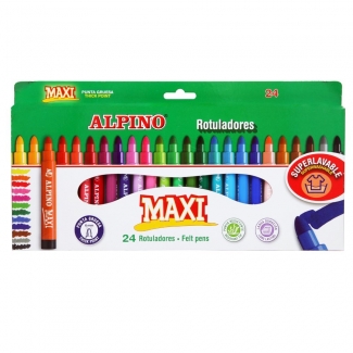 Alpino Maxi AR000007 - Rotuladores de colores, caja de 24 colores