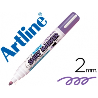 Rotulador Artline camiseta color violeta fluorescente punta redonda 2 mm para uso en camisetas