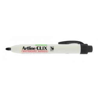 Artline Clix - Rotulador para pizarra blanca, retráctil, punta redonda de 2 mm, color negro