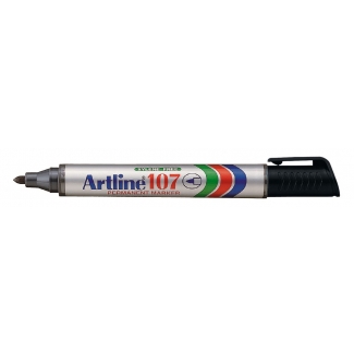 Artline EK107 - Rotulador permanente, punta redonda de 1 mm, color negro