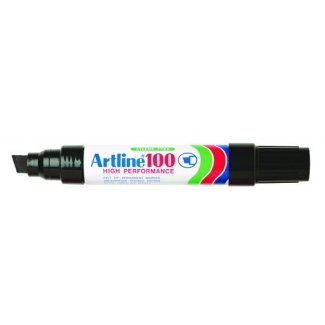 Artline 100 - Rotulador permanente, punta biselada, color negro