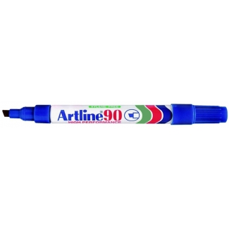 Artline EK-90 - Rotulador permanente, punta biselada, color azul