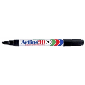 Artline EK-90 - Rotulador permanente, punta biselada, color negro