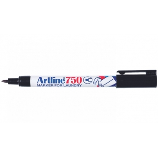 Artline EK-750 - Rotulador permanente, punta redonda 0,7 mm, en blíster brico para lavandería, color negro