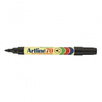 Artline EK-70 - Rotulador permanente, punta redonda de 1 mm, color negro