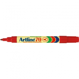 Artline EK-70 - Rotulador permanente, punta redonda de 1 mm, color rojo