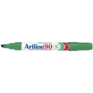 Artline EK-90 - Rotulador permanente, punta biselada, color verde
