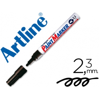 Artline EK-400 - Rotulador permanente, punta redonda de 2,3 mm, apto para metal, caucho y plástico, color negro