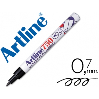 Artline EK-750 - Rotulador marcador para ropa, papel, metal y cristal, punta redonda de 0,7 mm, color negro