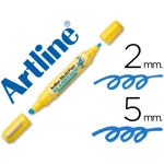 Rotulador Artline multipen color azul doble punta punta biselada 5 mm punta redonda 2 mm