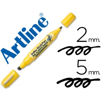 Rotulador Artline multipen color negro doble punta punta biselada 5 mm punta redonda 2 mm