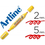 Rotulador Artline multipen color rojo doble punta punta biselada 5 mm punta redonda 2 mm