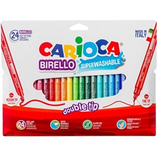 Carioca Birelo Dúo A53512013 - Rotuladores de colores, doble punta, caja de 24 colores