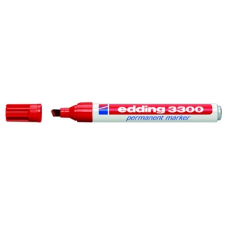 Edding 3300 - Rotulador permanente, punta biselada, color rojo