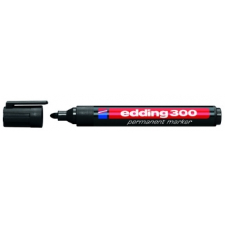 Edding 300 - Rotulador permanente, punta redonda de 1,5-3 mm, color negro