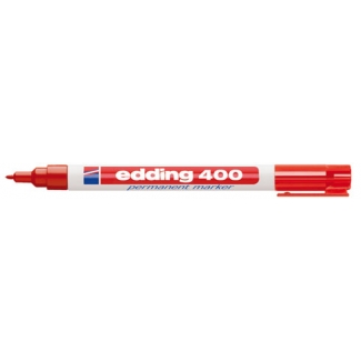 Edding 400 - Rotulador permanente, punta redonda 1 mm, color rojo
