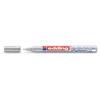 Edding 751 - Rotulador permanente punta de fibra, punta redonda de 1-2 mm, color plata