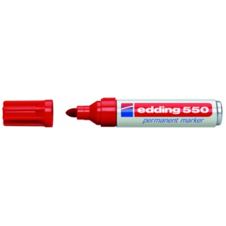 Edding 550 - Rotulador permanente, punta redonda de 3 mm, color rojo