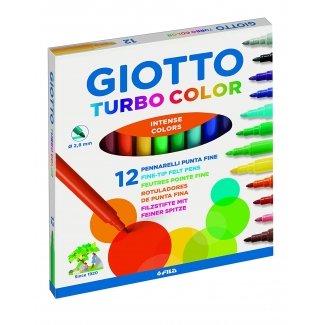 Giotto Turbo Color 416000 - Rotuladores de colores, caja de 12 colores