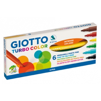Giotto Turbo Color 415000 - Rotuladores de colores, caja de 6 colores