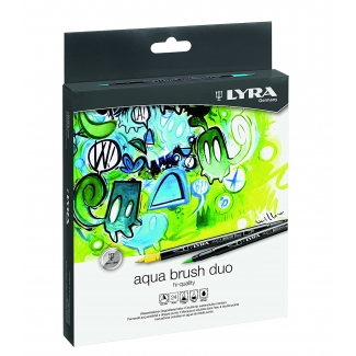 Lyra Aqua Brush Duo 6521240 - Rotuladores de colores, doble punta, caja de 24 colores
