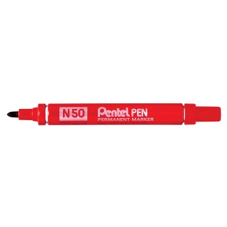 Rotulador Pentel permanente n50 color rojo punta conica 4,3 mm