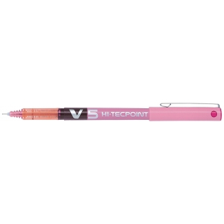 Pilot V5 - Bolígrafo de tinta líquida, punta de aguja de 0,5 mm, color rosa