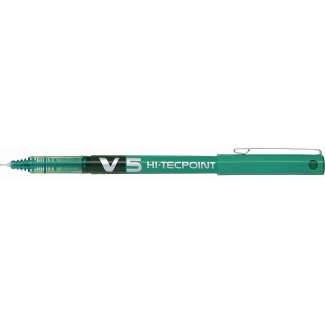 Pilot V5 - Bolígrafo de tinta líquida, punta de aguja de 0,5 mm, color verde