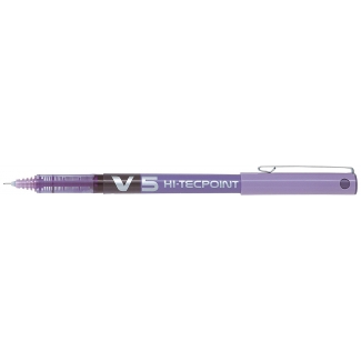 Pilot V5 - Bolígrafo de tinta líquida, punta de aguja de 0,5 mm, color violeta