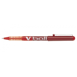 Pilot V-Ball 0.5 - Bolígrafo de tinta líquida, punta redonda de 0,5 mm, color rojo