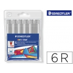 Staedtler Noris Club 340 WP6-8 - Rotulador escolar, punta redonda de 3 mm, color gris