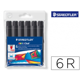 Staedtler Noris Club 340 WP6-9 - Rotulador escolar, punta redonda de 3 mm, color negro